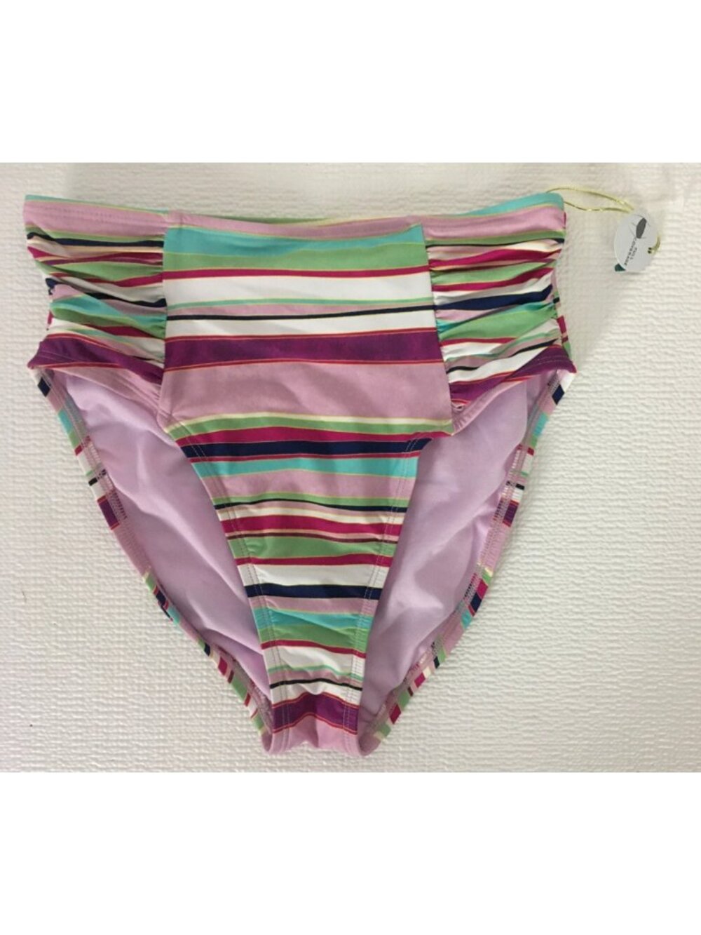MyNah Swim Suit Bottom Size XS Full Coverage Striped Green Purple Blue New w Tag